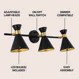 Elroy 18.25" Iron Retro Contemporary LED Track Light - JONATHAN Y