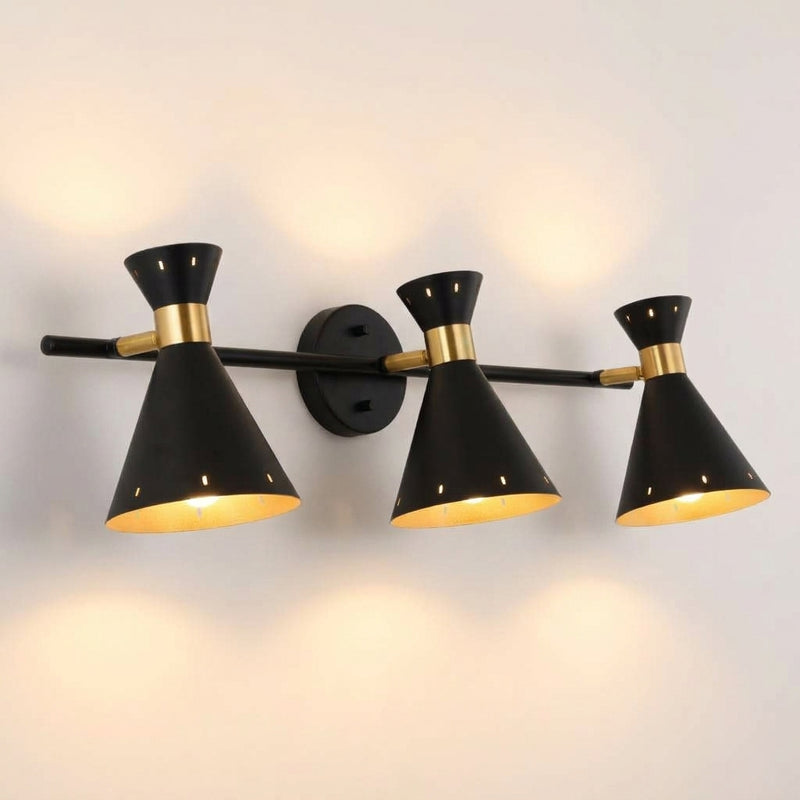 Elroy 18.25" Iron Retro Contemporary LED Track Light Black/Gold / 3 Sockets – MAIN-ROOM