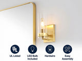 Harper 4.5" Coastal Minimalist Iron/Glass LED Sconce Set 2 Brass Gold/Clear (Set of 2) / 1 Socket – ICONS
