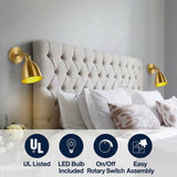 Hudson 6.5" Farmhouse Bohemian Iron LED Sconce Set 2 Brass Gold (Set of 2) / 1 Socket – ICONS