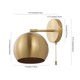 Tierra 7" Modern Midcentury Iron LED Sconce with Pull-Chain Switch - JONATHAN Y