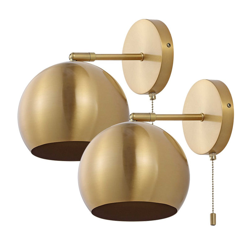 Tierra 7" Modern Midcentury Iron LED Sconce with Pull-Chain Switch - JONATHAN Y