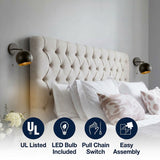 Tierra 7" Modern Midcentury Iron LED Sconce with Pull-Chain Switch Set 2 Oil Rubbed Bronze (Set of 2) / 1 Socket – ICONS