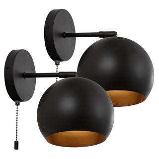 Tierra 7" Modern Midcentury Iron LED Sconce with Pull-Chain Switch - JONATHAN Y