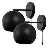 Tierra 7" Modern Midcentury Iron LED Sconce with Pull-Chain Switch - JONATHAN Y