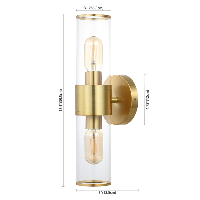 Quinn 15.5"  Mid-Century Modern Iron/Acrylic LED Sconce - JONATHAN Y