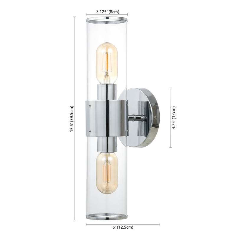 Quinn 15.5"  Mid-Century Modern Iron/Acrylic LED Sconce - JONATHAN Y