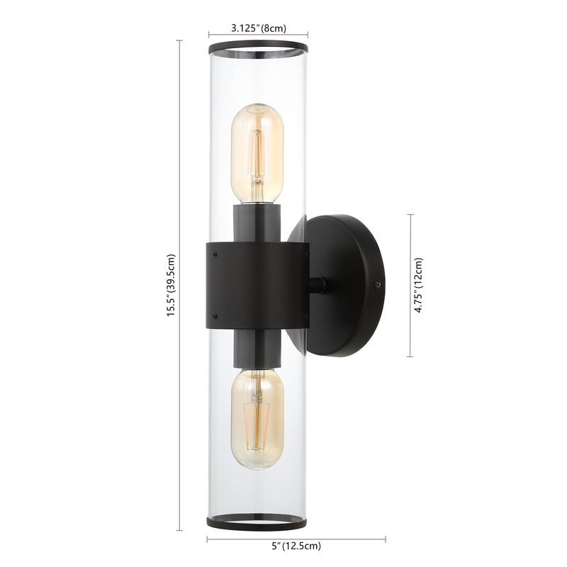 Quinn 15.5"  Mid-Century Modern Iron/Acrylic LED Sconce - JONATHAN Y