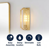 Chloe 4.75" Modern Bohemian Iron LED Sconce Brass Gold / 1 Socket – ICONS