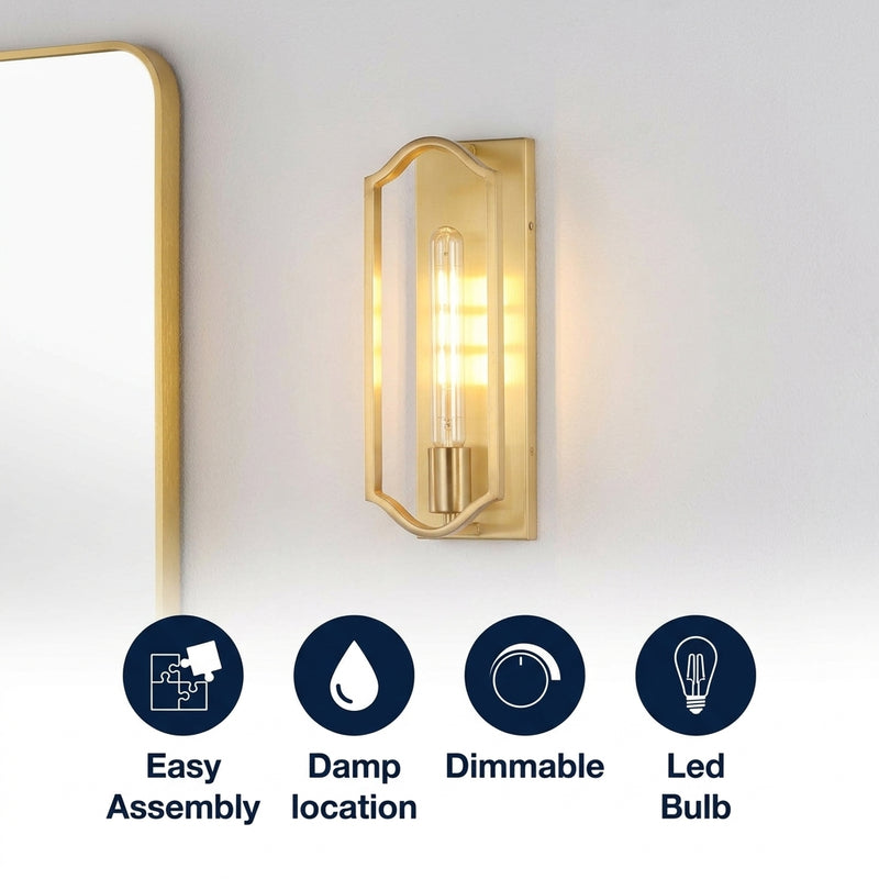 Chloe 4.75" Modern Bohemian Iron LED Sconce Brass Gold / 1 Socket – ICONS