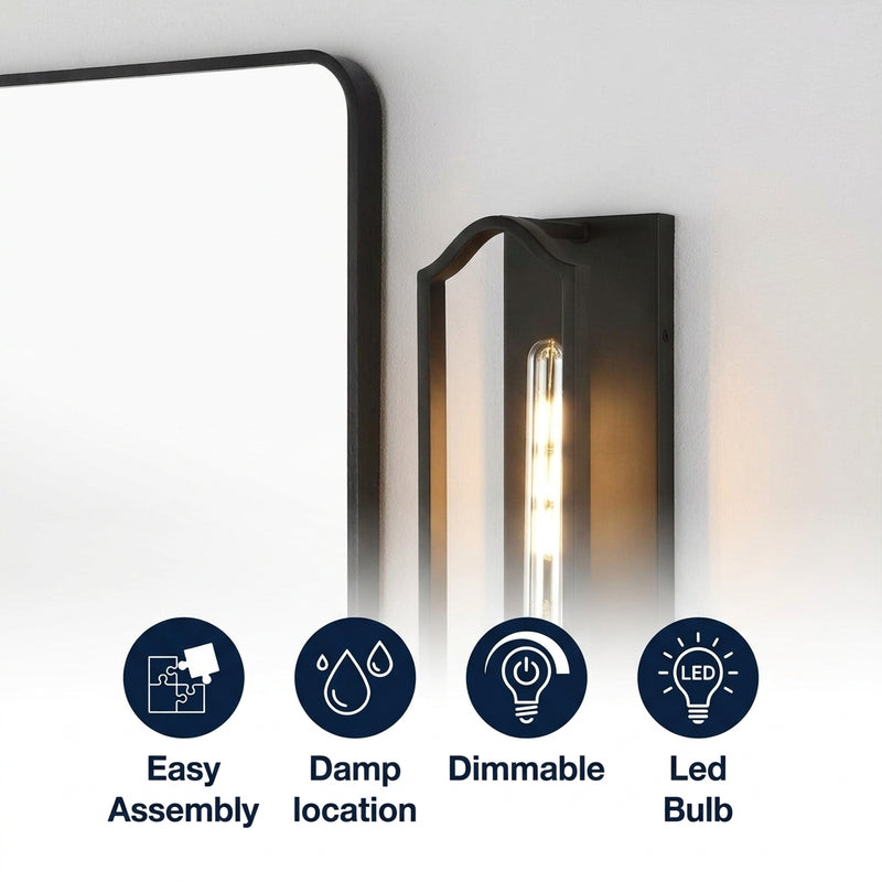 Chloe 4.75" Modern Bohemian Iron LED Sconce Black/Brass Gold / 1 Socket – ICONS