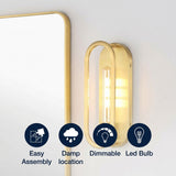 Emilia 4.75" Modern Bohemian Iron LED Sconce Brass Gold / 1 Socket – ICONS