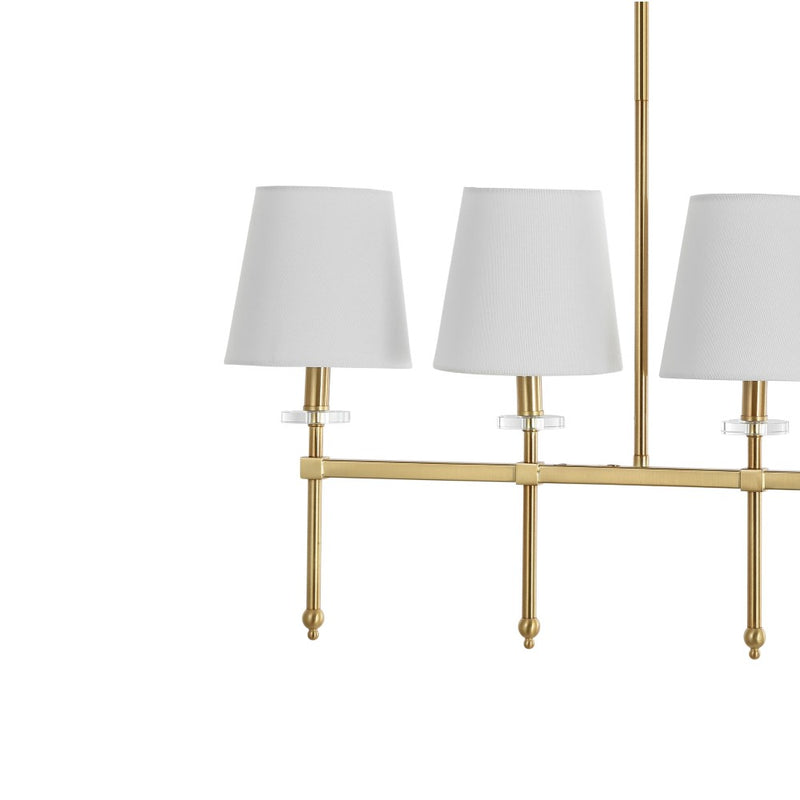 Sophie 38.5" Modern Midcentury Iron Linear LED Pendant - JONATHAN Y