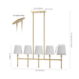 Sophie 38.5" Modern Midcentury Iron Linear LED Pendant - JONATHAN Y