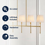 Sophie 38.5" Modern Midcentury Iron Linear LED Pendant Brass Gold / 5 Sockets – ICONS