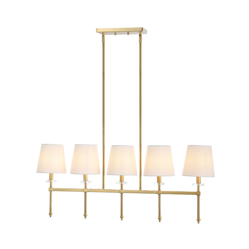Sophie 38.5" Modern Midcentury Iron Linear LED Pendant - JONATHAN Y
