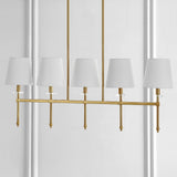 Sophie 38.5" Modern Midcentury Iron Linear LED Pendant - JONATHAN Y
