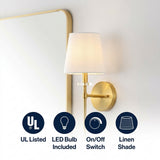 Olivia Modern Midcentury LED Vanity Brass Gold / 1 Sockets – ICONS