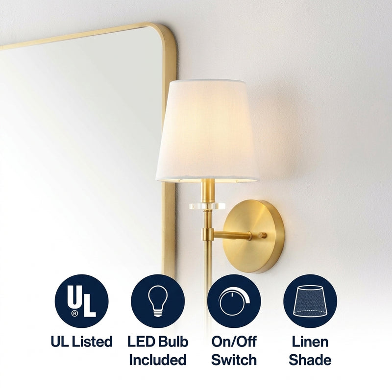 Olivia Modern Midcentury LED Vanity Brass Gold / 1 Sockets – ICONS
