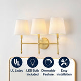 Olivia Modern Midcentury LED Vanity Brass Gold / 3 Sockets – ICONS