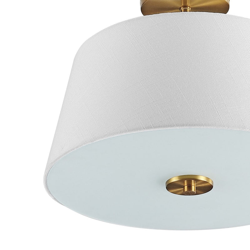 Isabella 15" Modern Midcentury Iron LED Semi Flush Mount