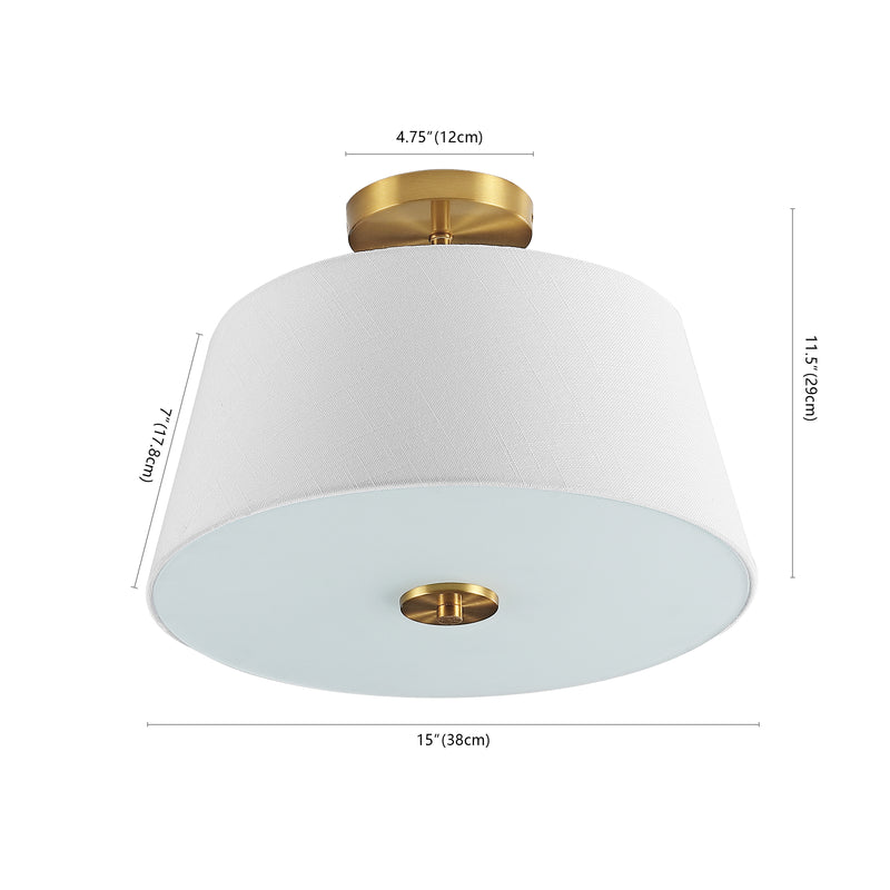 Isabella 15" Modern Midcentury Iron LED Semi Flush Mount