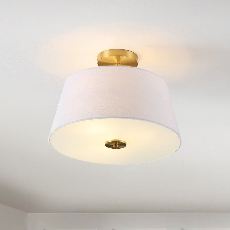 Isabella 15" Modern Midcentury Iron LED Semi Flush Mount
