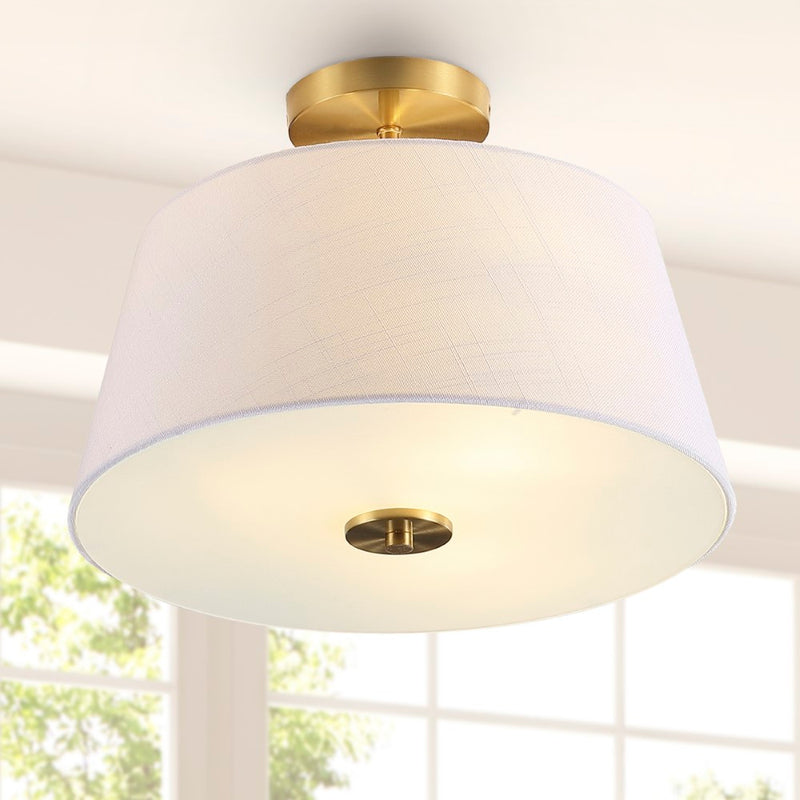 Isabella 15" Modern Midcentury Iron LED Semi Flush Mount