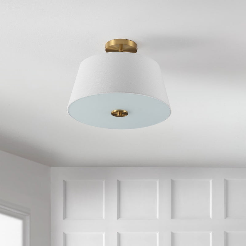 Isabella 15" Modern Midcentury Iron LED Semi Flush Mount