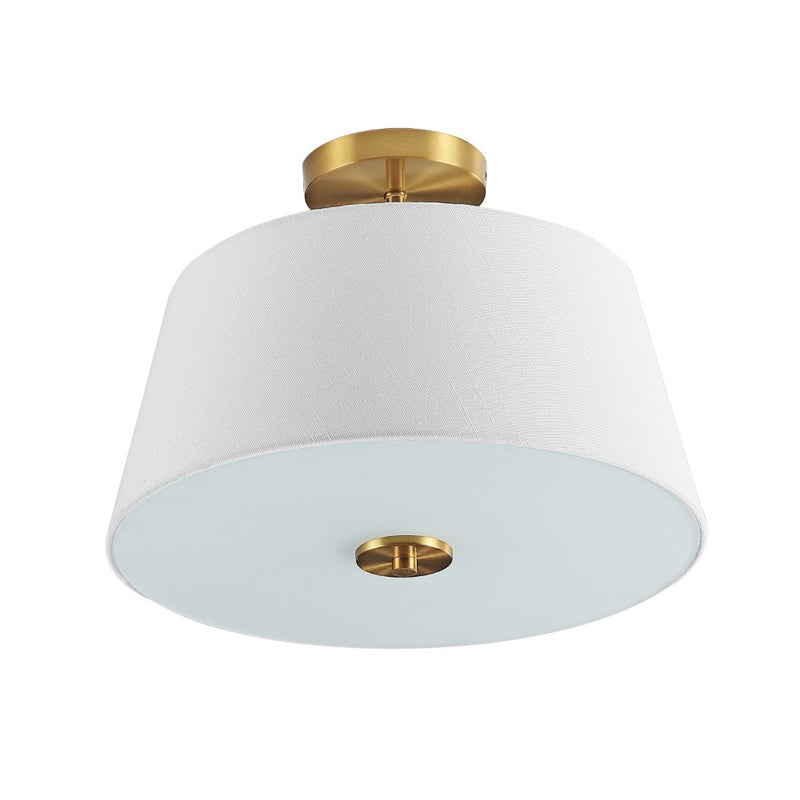 Isabella 15" Modern Midcentury Iron LED Semi Flush Mount