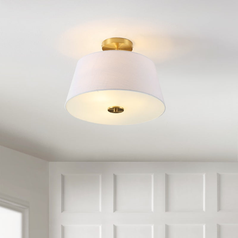 Isabella 15" Modern Midcentury Iron LED Semi Flush Mount