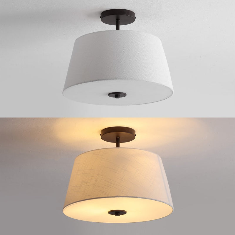 Isabella 15" Modern Midcentury Iron LED Semi Flush Mount