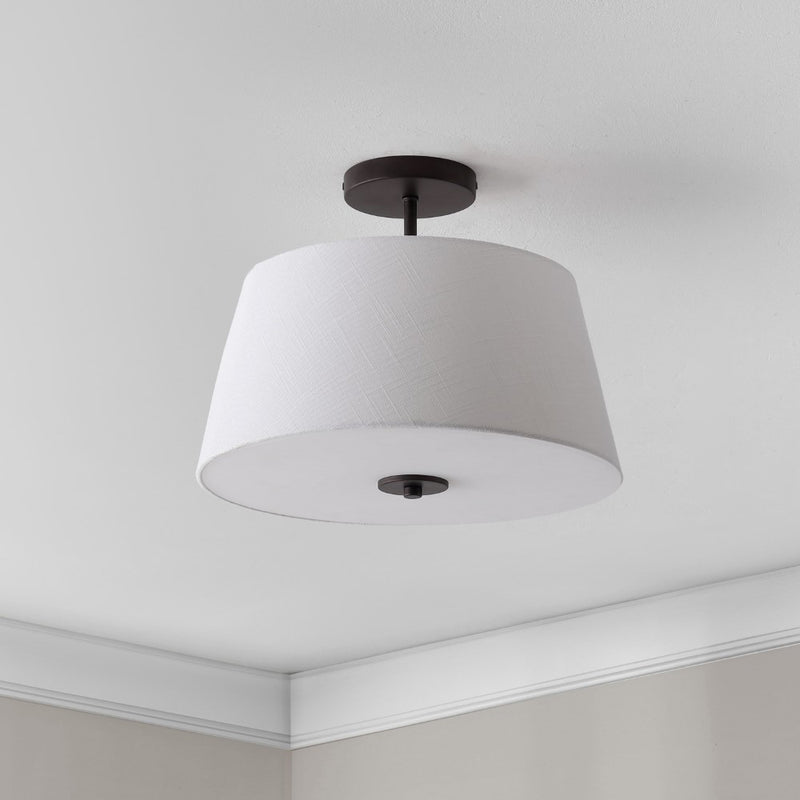 Isabella 15" Modern Midcentury Iron LED Semi Flush Mount