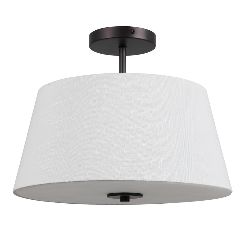 Isabella 15" Modern Midcentury Iron LED Semi Flush Mount