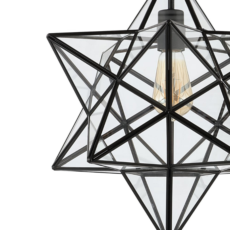 Ava 14.5" Farmhouse Bohemian Iron/Glass LED Semi Flush Mount - JONATHAN Y