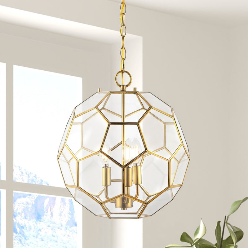 Bee 13.5" Modern Bohemian Iron/Glass LED Pendant - JONATHAN Y