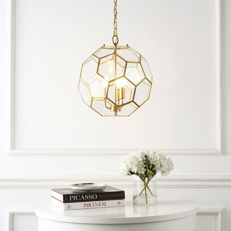 Bee 13.5" Modern Bohemian Iron/Glass LED Pendant - JONATHAN Y
