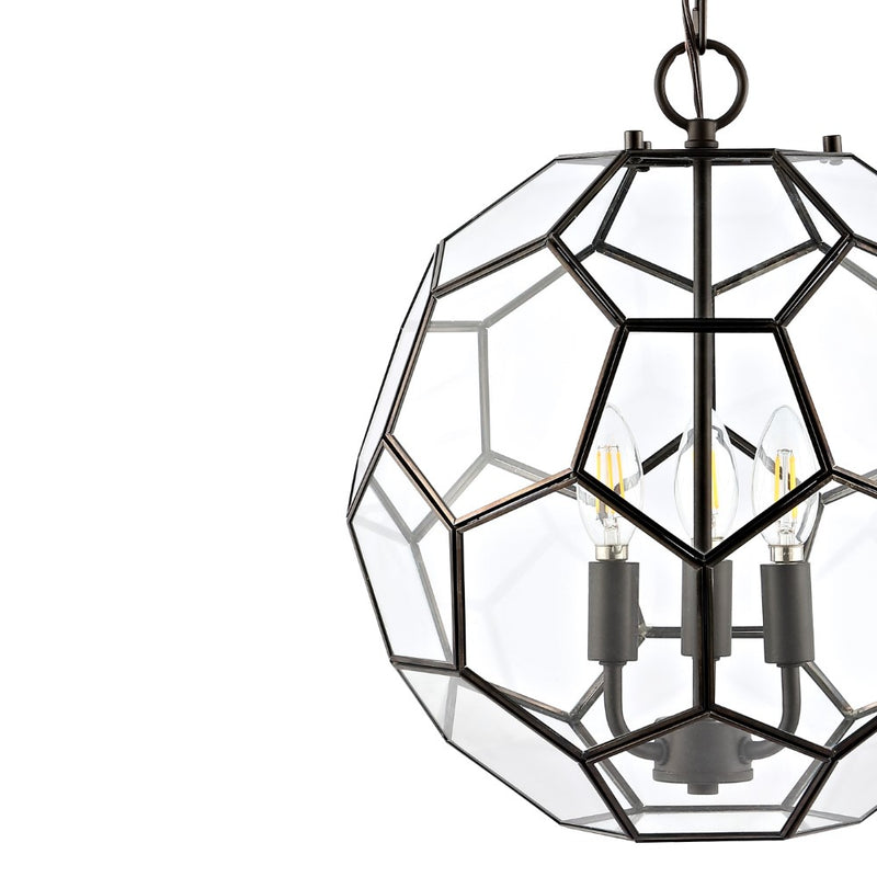Bee 13.5" Modern Bohemian Iron/Glass LED Pendant - JONATHAN Y