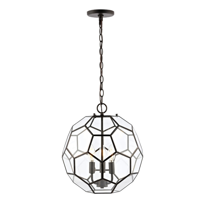 Bee 13.5" Modern Bohemian Iron/Glass LED Pendant - JONATHAN Y