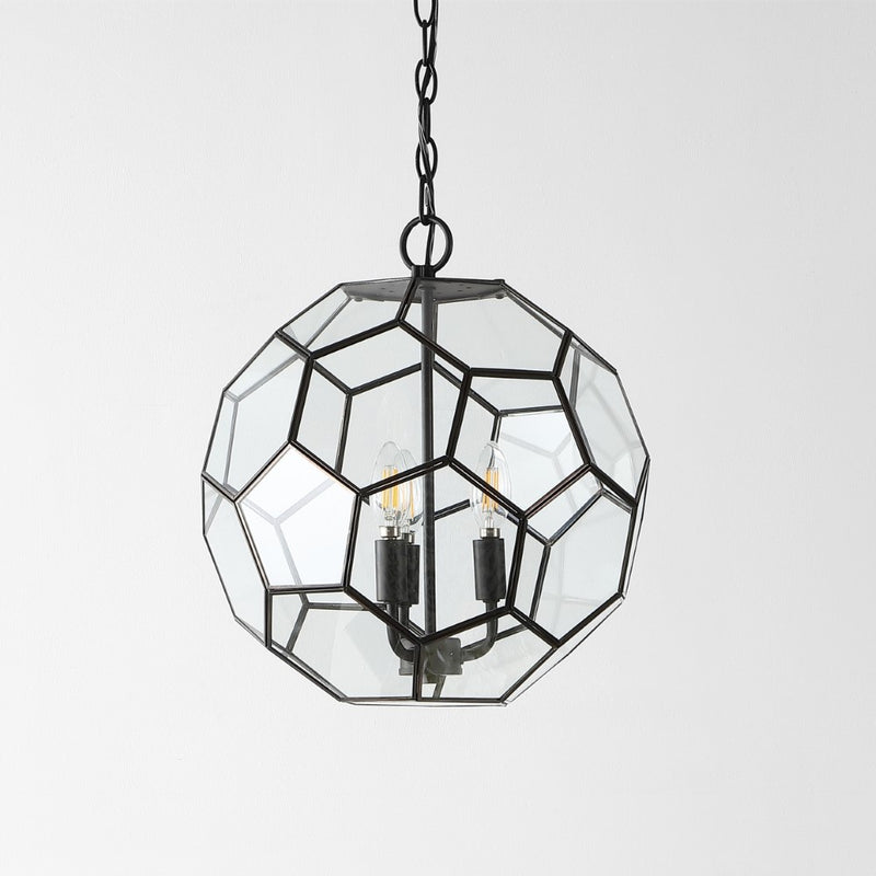Bee 13.5" Modern Bohemian Iron/Glass LED Pendant - JONATHAN Y