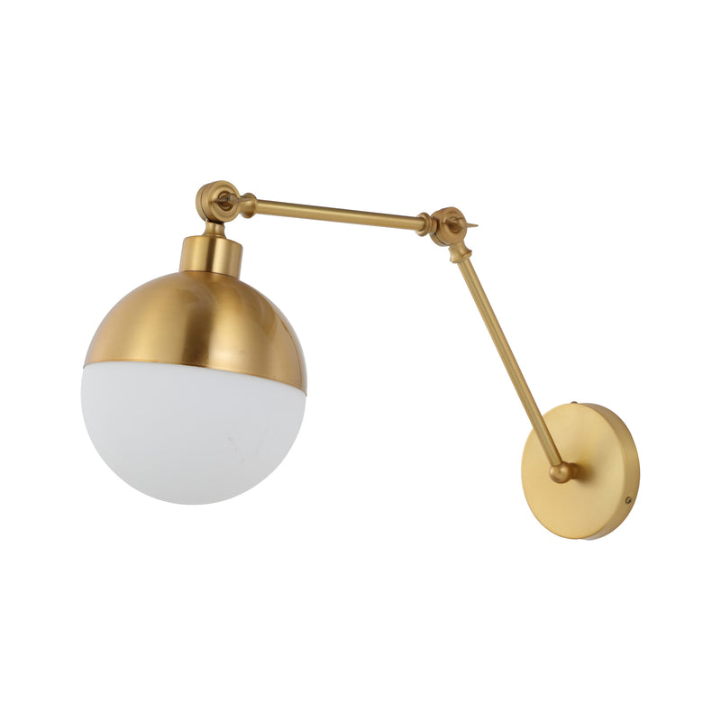 Alba 8"  Mid-Century Modern Arm-Adjustable Iron/Glass LED Sconce