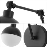 Alba 8"  Mid-Century Modern Arm-Adjustable Iron/Glass LED Sconce