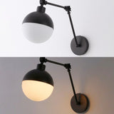 Alba 8"  Mid-Century Modern Arm-Adjustable Iron/Glass LED Sconce