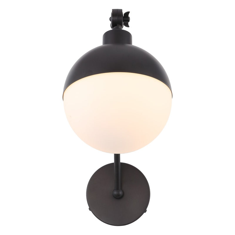 Alba 8"  Mid-Century Modern Arm-Adjustable Iron/Glass LED Sconce