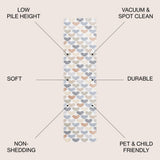 Dila Modern Hearts Geometric Machine-washable Area Rug