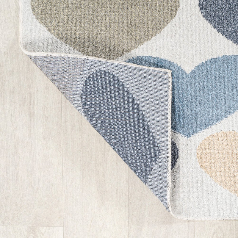 Dila Modern Hearts Geometric Machine-washable Area Rug