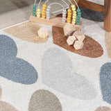 Dila Modern Hearts Geometric Machine-washable Area Rug