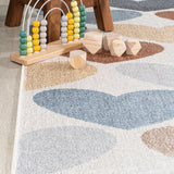 Dila Modern Hearts Geometric Machine-washable Area Rug