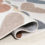 Dila Modern Hearts Geometric Machine-washable Area Rug