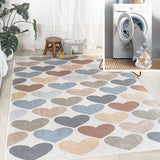Dila Modern Hearts Geometric Machine-washable Area Rug